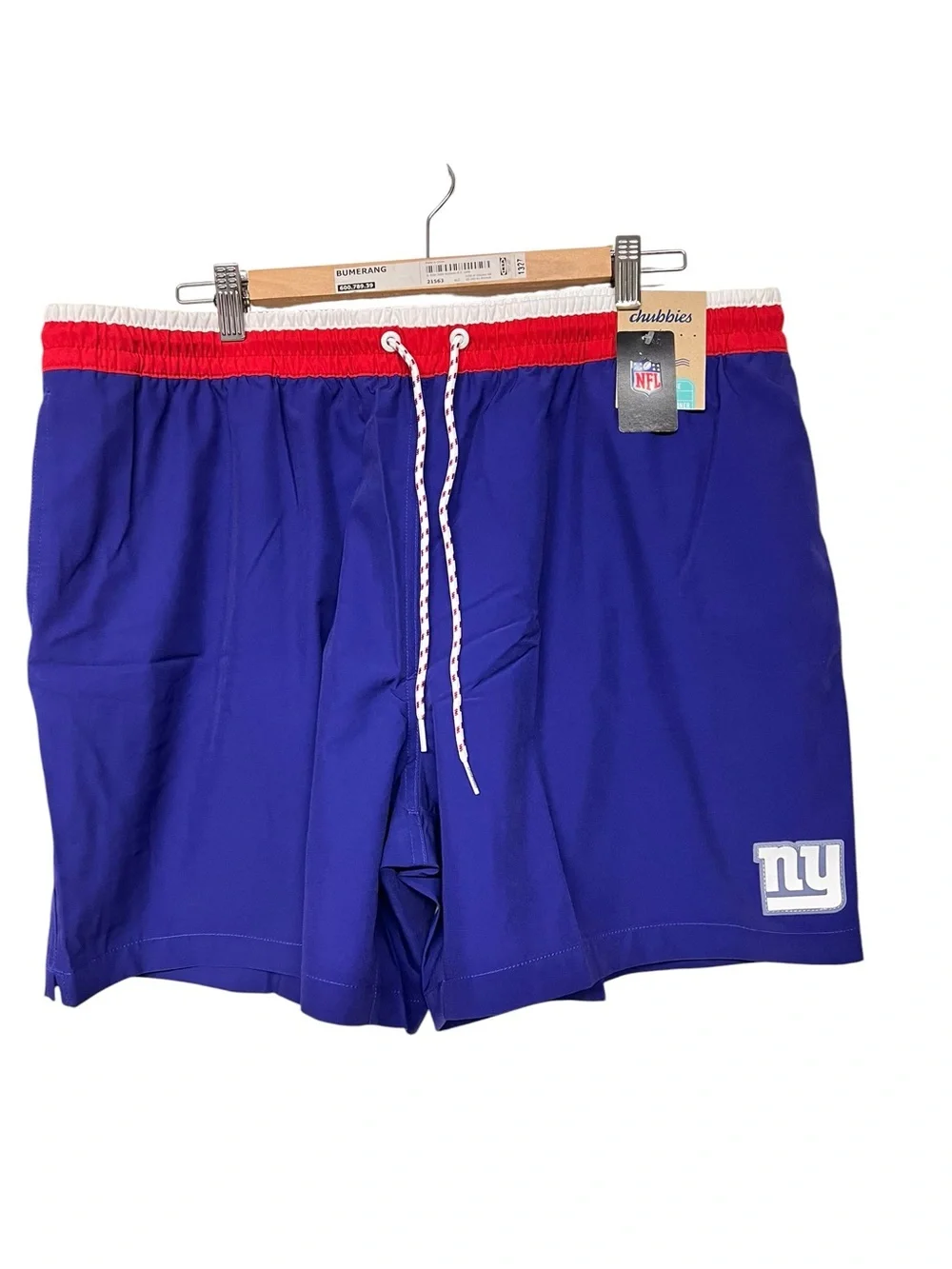New Chubbies New York Giants NFL Lined 5.5” Swim‎ Trunks Shorts